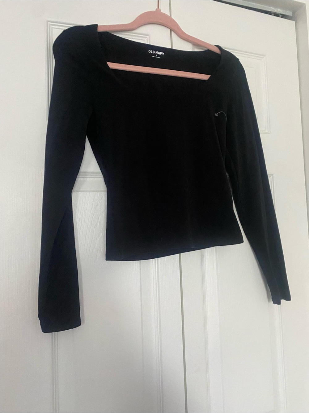 Old Navy Black Square Neck Long-Sleeve Top